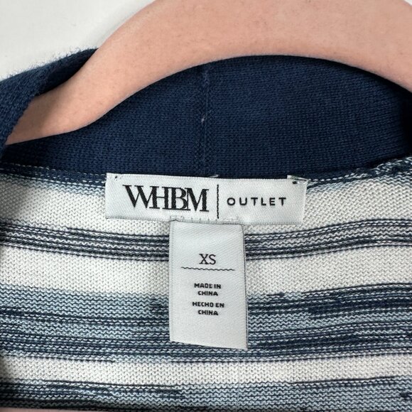 NWT White House Black Market Long Sleeve Tie Waist Coverup Ocean Stripe #WHBM31 - Picture 4 of 9